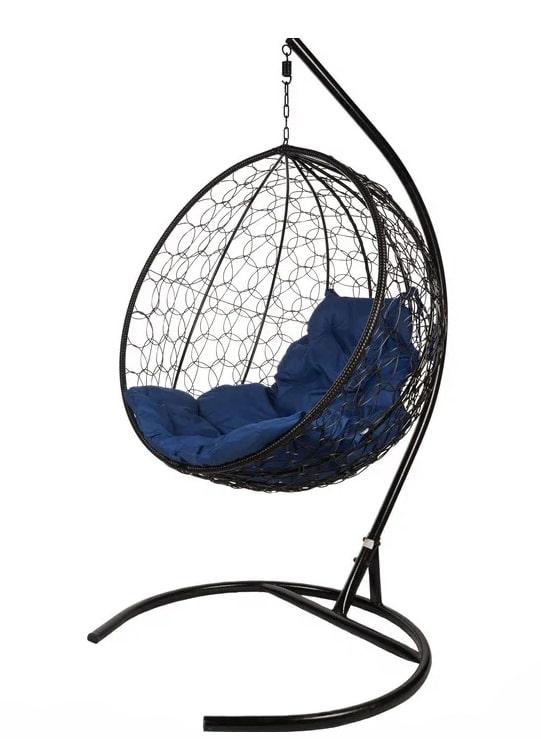 Кресло подвесное BiGarden Kokos Black синяя подушка - фото 1 - id-p224445813