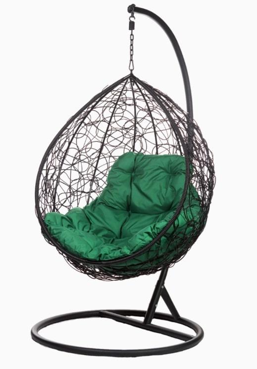 Кресло подвесное BiGarden Tropica Black зеленая подушка - фото 1 - id-p224445814