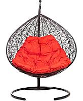 Кресло подвесное BiGarden Gemini Black двойной красная подушка