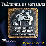 Осторожно Злая Хозяйка Собака Нормальная табличка, фото 3