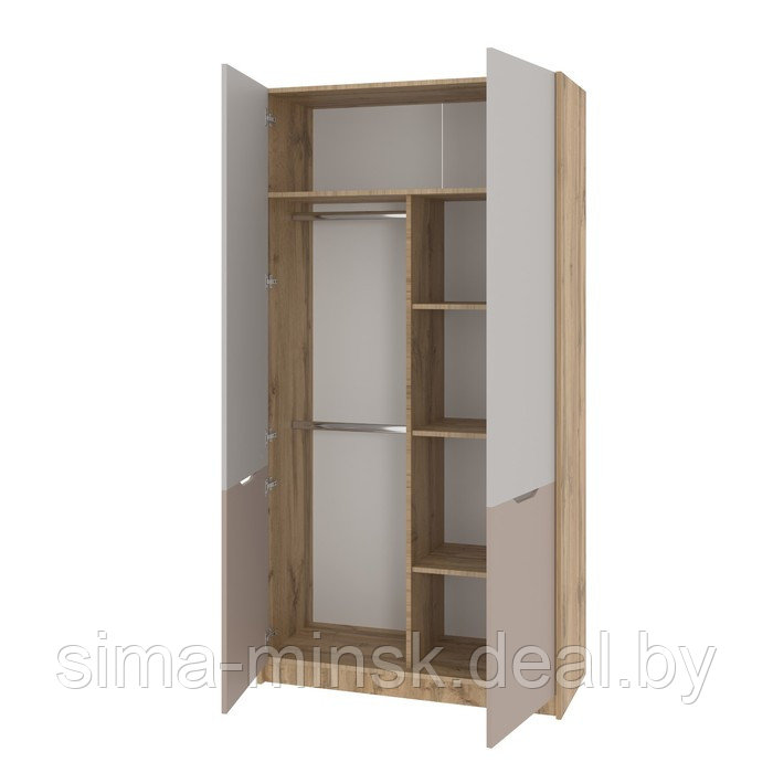 Шкаф для одежды «Модена», 1032×459×2010 мм, дуб вотан / кашемир серый / глиняный серый - фото 2 - id-p224447991