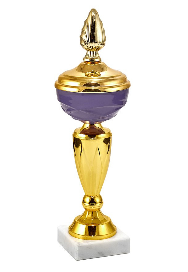 Кубок "Ирис" на мраморной подставке с крышкой высота 26 см, чаша 8 см арт. 286-190-80 К - фото 1 - id-p224452682