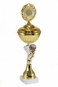 Кубок "Цветок" на мраморной подставке с крышкой , высота 33 см, чаша 8 см арт. 059-210-80 КЗ80