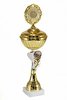 Кубок "Цветок" на мраморной подставке с крышкой , высота 34 см, чаша 10 см арт. 059-220-100 КЗ100