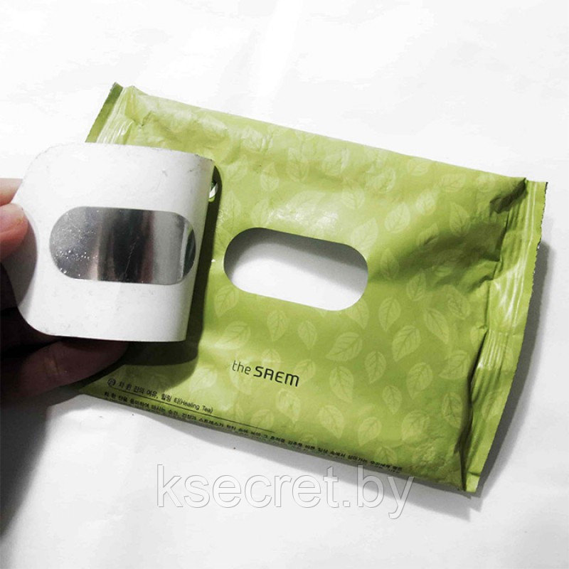 Очищающие салфетки THE SAEM Healing Tea Garden Green Tea Cleansing Tissue - 20 шт - фото 3 - id-p224454492