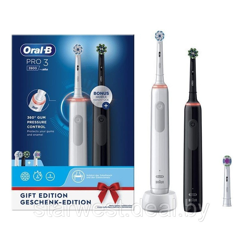 Oral-B Braun PRO 3 3900 DUO Набор электрических зубных щеток D505.533.3H - фото 1 - id-p224454676