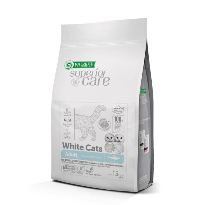 Nature's Protection SC WHITE CAT Grain Free (сельдь), 1,5 кг - фото 1 - id-p224455124
