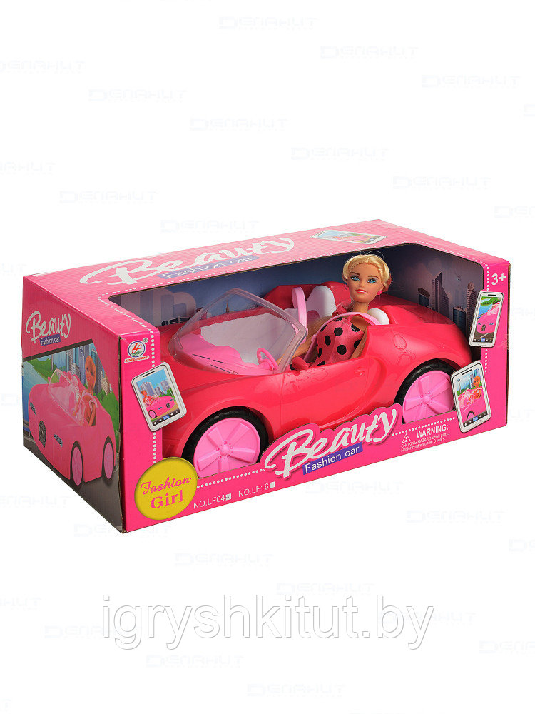 Розовая машина кабриолет с куклой - фото 2 - id-p224457038