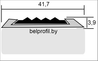 Накладка лестничная с антискользящей резиновой вставкой серой - фото 2 - id-p224457770