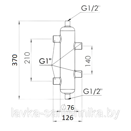 Гидрострелка на 4 выхода (1") AV Engineering AVE155016 - фото 3 - id-p224457781