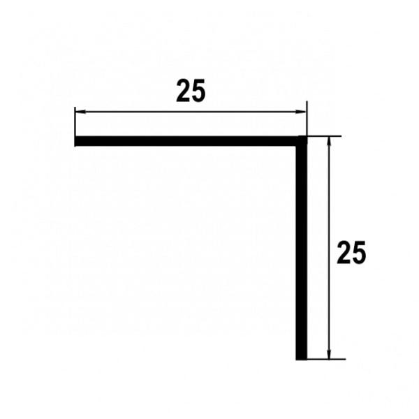 Уголок алюминиевый РИФЛЕНЫЙ 25х25 (2,0 м ) равнополочный - фото 2 - id-p133928523