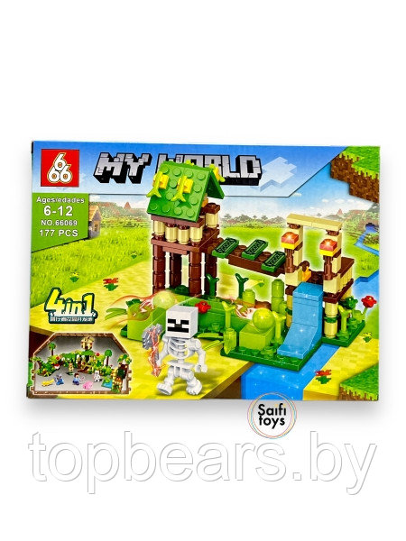 Детский конструктор Minecraft, Майнкрафт "My world" 177 деталей. - фото 1 - id-p224457922