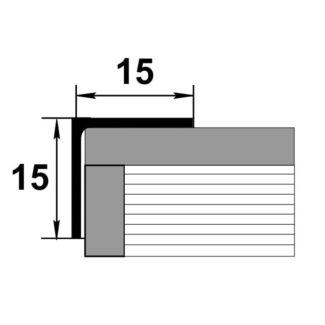 Уголок алюминиевый 15х15х1,2 (2,7 м), цвет дуб арктик - фото 2 - id-p148797262