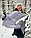 Косынка пуховая белая Паутинка ажурная узор Пышные Косы (платок треугольной формы), фото 2