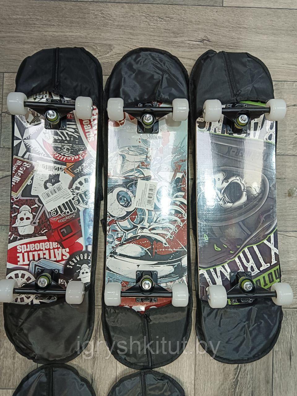 Скейтборд в чехле, разные расцветки, 80 см - фото 1 - id-p204129493