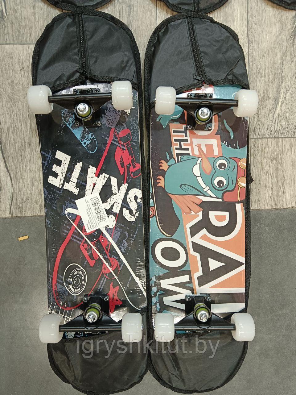Скейтборд в чехле, разные расцветки, 80 см - фото 2 - id-p204129493