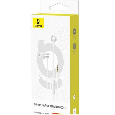 Наушники с микрофоном Baseus Encok HZ11 Wired Earphones Moon (A00164200213- Z1) белый - фото 6 - id-p224458114