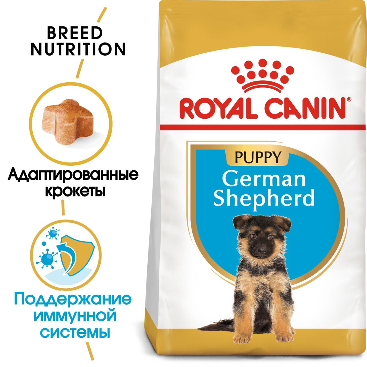 Royal Canin German Shepherd Puppy сухой корм для щенков породы немецкая овчарка, 3кг., (Россия) - фото 2 - id-p224458626