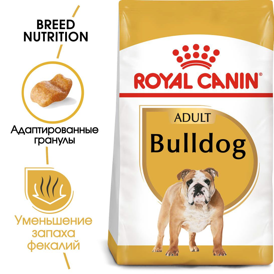 Royal Canin Bulldog Adult сухой корм для взрослых собак собак породы бульдог, 12кг., (Россия) - фото 2 - id-p224458677