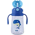 Детская бутылка для воды Синий кит с трубочкой, 380 мл, фото 3