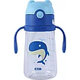 Детская бутылка для воды Синий кит с трубочкой, 380 мл, фото 2