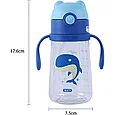 Детская бутылка для воды Синий кит с трубочкой, 380 мл, фото 5