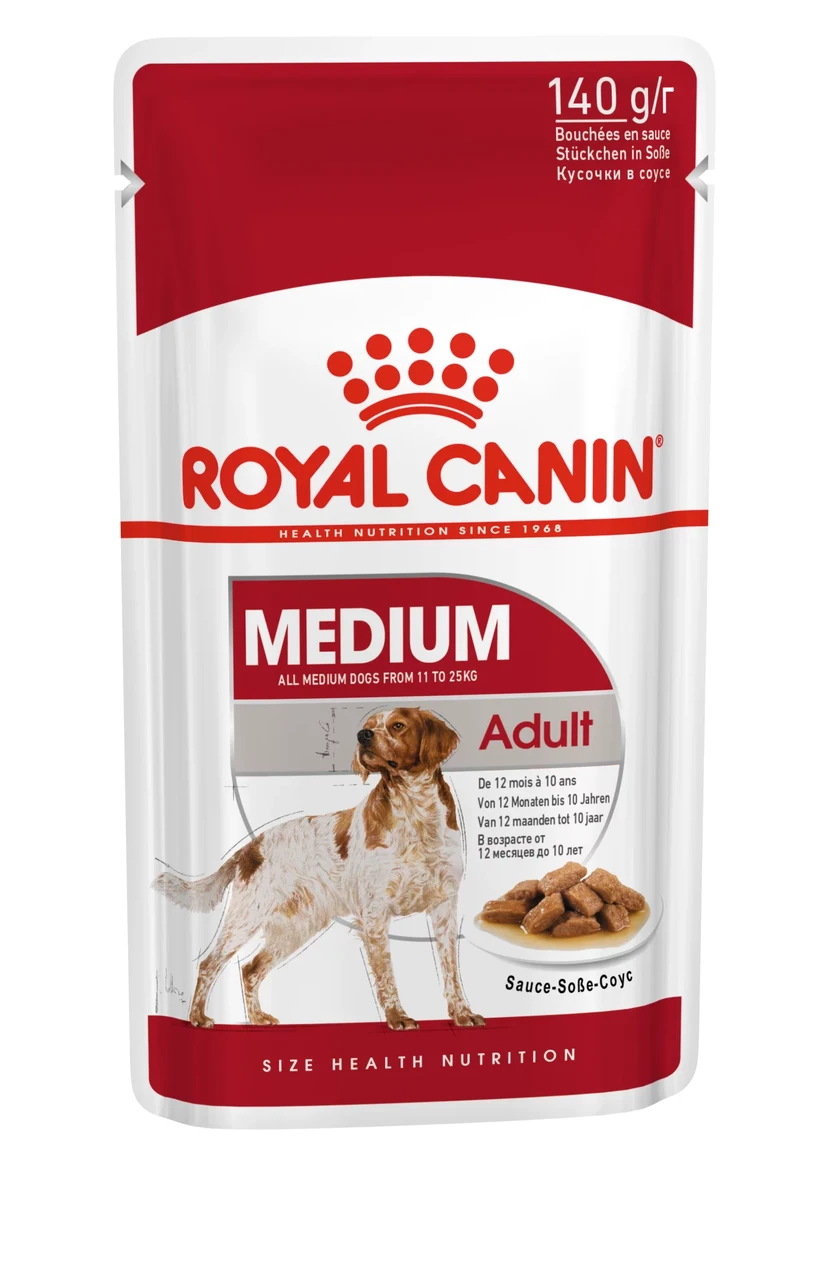 Royal Canin Medium Adult влажный корм (в соусе) для взрослых собак средних размеров, 140г., (Австрия) - фото 1 - id-p224459002