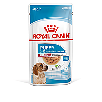 Royal Canin Medium Puppy влажный корм (в соусе) для щенков собак средних размеров, 140г., (Австрия)