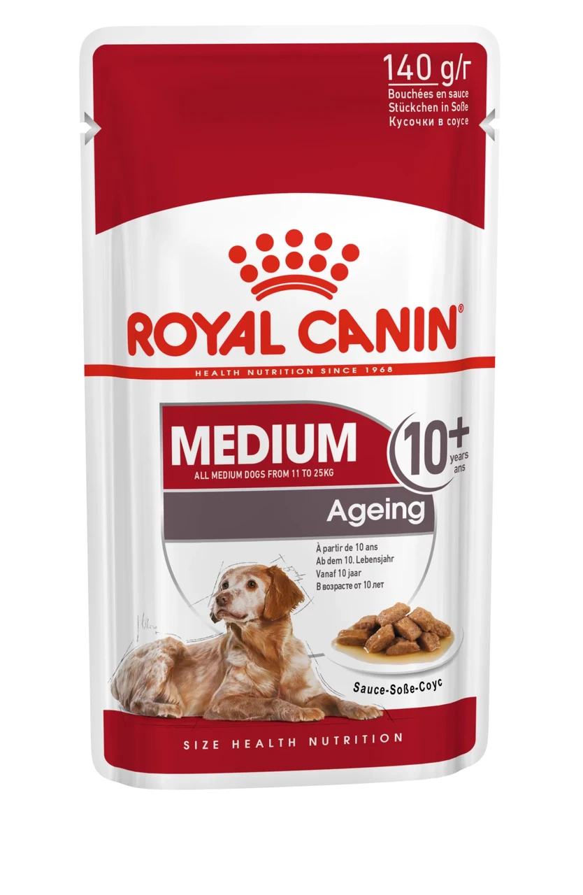 Royal Canin Medium Ageing 10+ влажный корм (в соусе) для стареющих собак средних размеров,140г., (Австрия) - фото 1 - id-p224459156