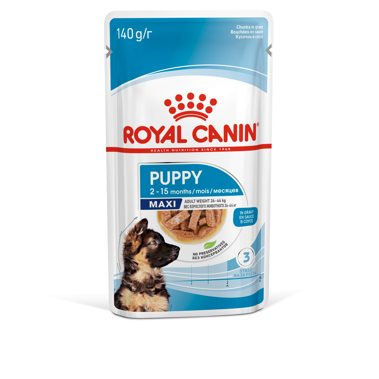 Royal Canin Maxi Puppy влажный корм (в соусе) для щенков собак крупных размеров,140г., (Австрия) - фото 1 - id-p224459159