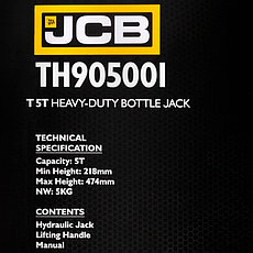 Бутылочный домкрат JCB TH905001 (5т), фото 3