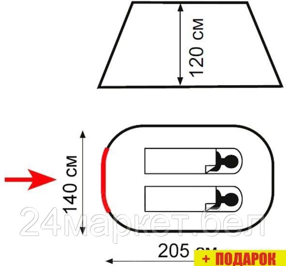 Треккинговая палатка Totem Totem Pop Up 2 (V2) - фото 2 - id-p224459775