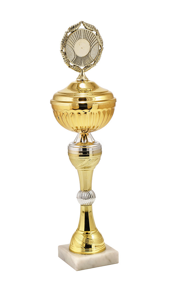 Кубок  на мраморной подставке с крышкой , высота 36 см, чаша 8 см арт. 391-240-80 КЗ80