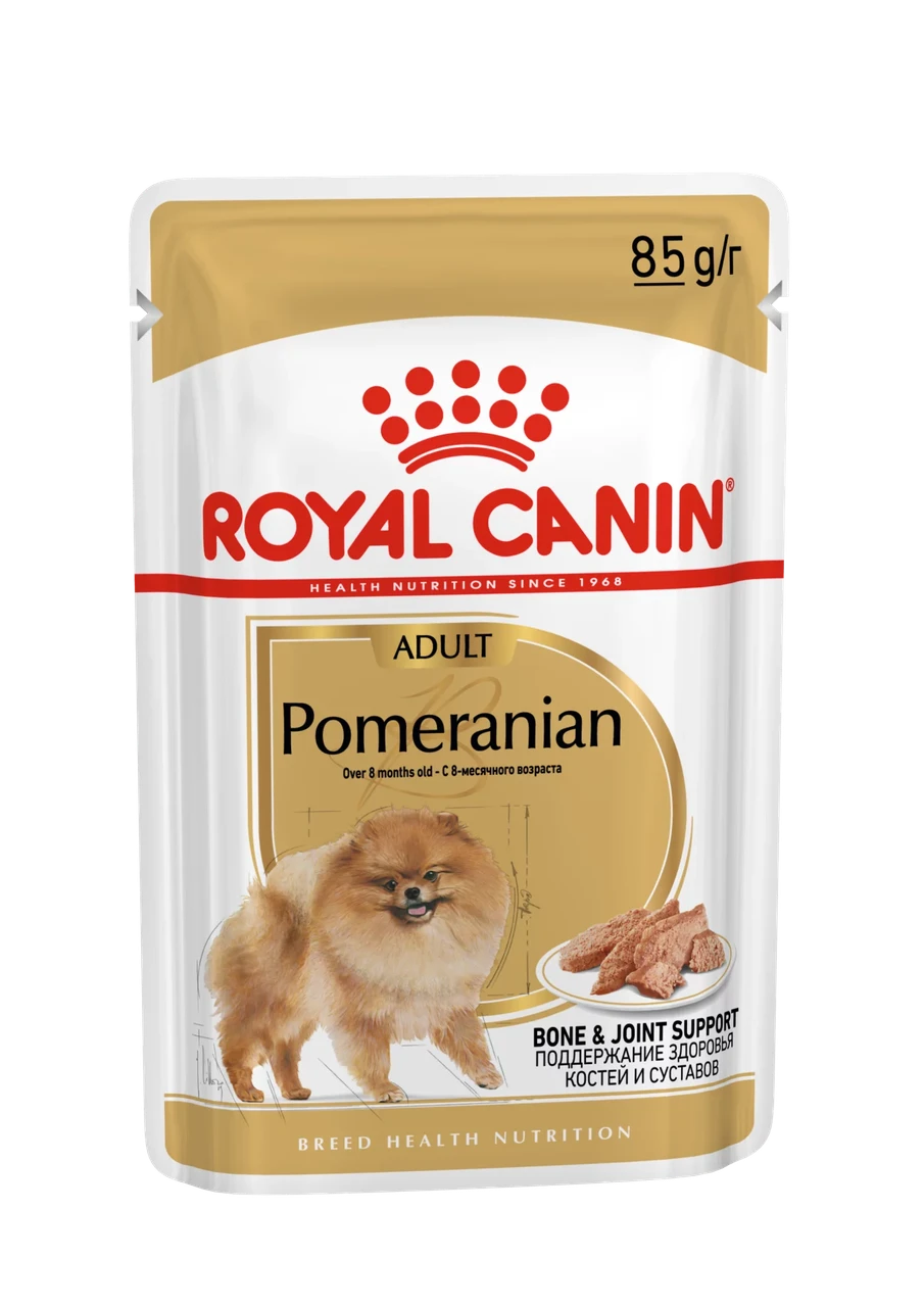 Royal Canin Pomeranian влажный корм (в паштете) для взрослых собак породы Померанский Шпиц, 85г., (Австрия)