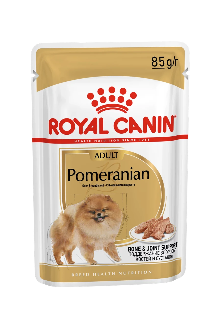 Royal Canin Pomeranian влажный корм (в паштете) для взрослых собак породы Померанский Шпиц, 85г., (Австрия) - фото 1 - id-p224461085