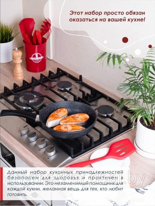 Набор кухонных принадлежностей (11 предметов) из силикона и нержавеющей стали - идеальный подарок - фото 4 - id-p224461451