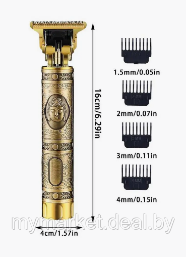 Триммер аккумуляторный для стрижки бороды волос усов Огонь - фото 2 - id-p224461491