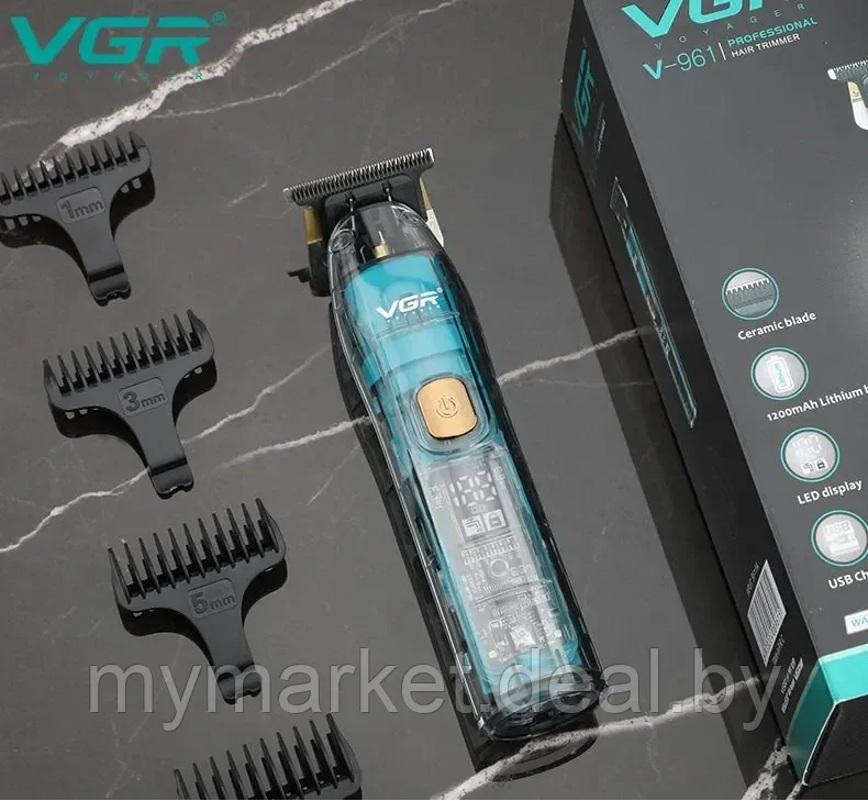 Триммер аккумуляторный для бороды волос усов VRG - фото 7 - id-p224461638