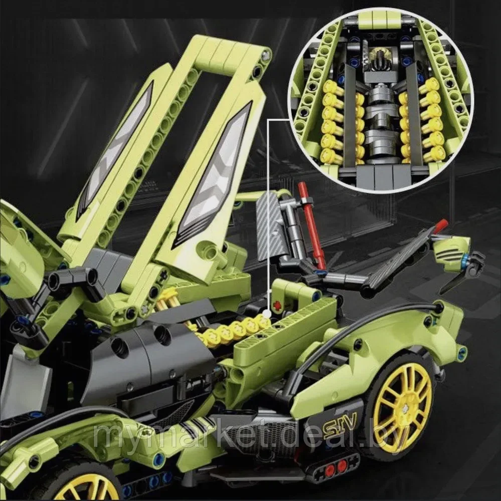 Конструктор для детей гоночная машина Ламборгини на пульте управления 1148 деталей аналог Лего - фото 6 - id-p224461666