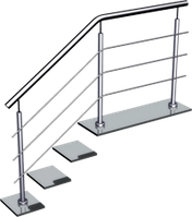 Лестничное ограждение 3 ригеля с креплением на сварке