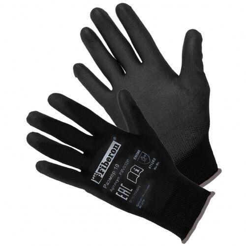Перчатки черные из полиэстра с черным нитриловым покрытием (р.XL (10) - фото 1 - id-p224472469