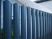 Забор из металлического штакетника (двухсторонний штакетник/ односторонняя зашивка) 1,5 м
