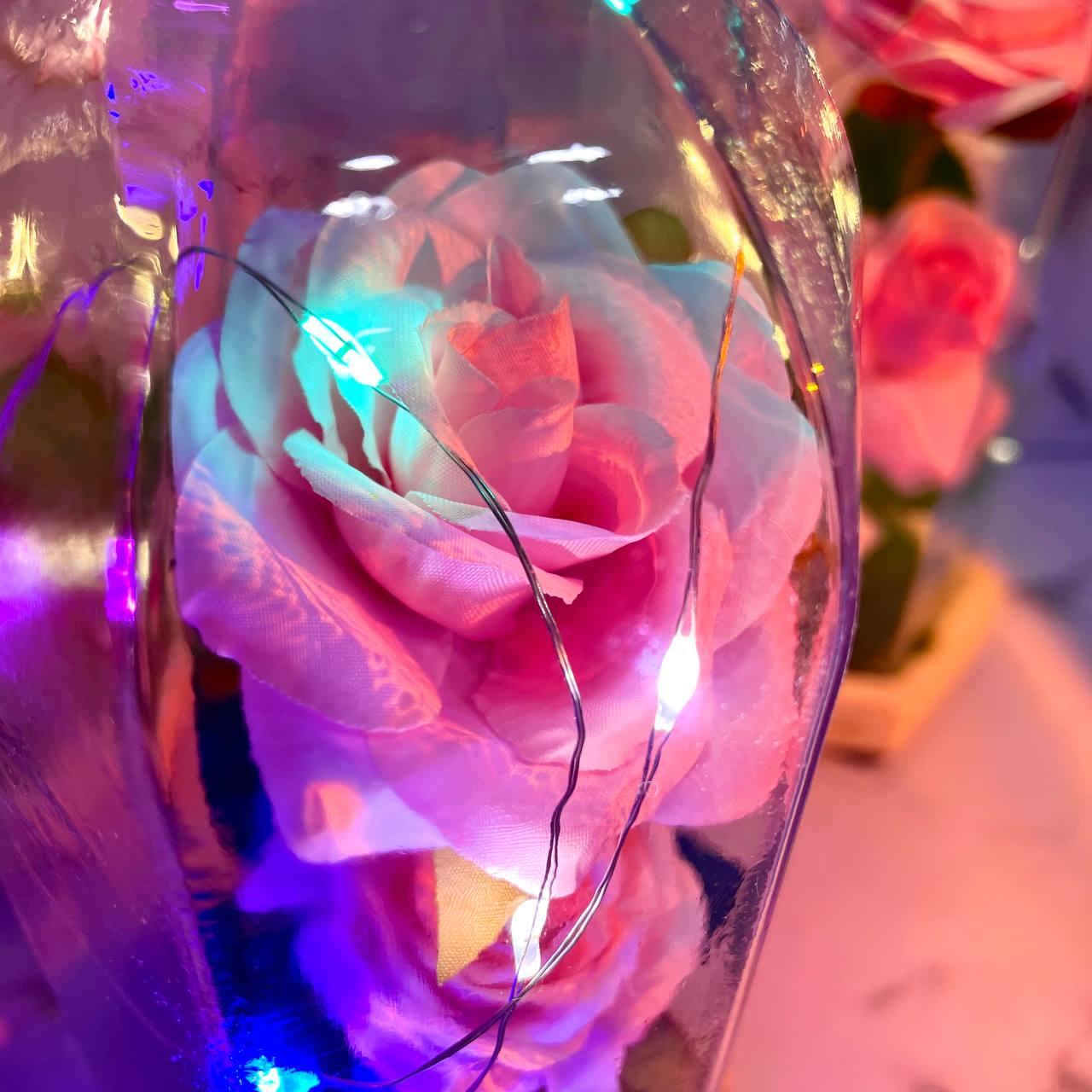 Розы в колбе декоративный ночник / Вечная роза с признанием в любви 20см. - фото 7 - id-p224485340