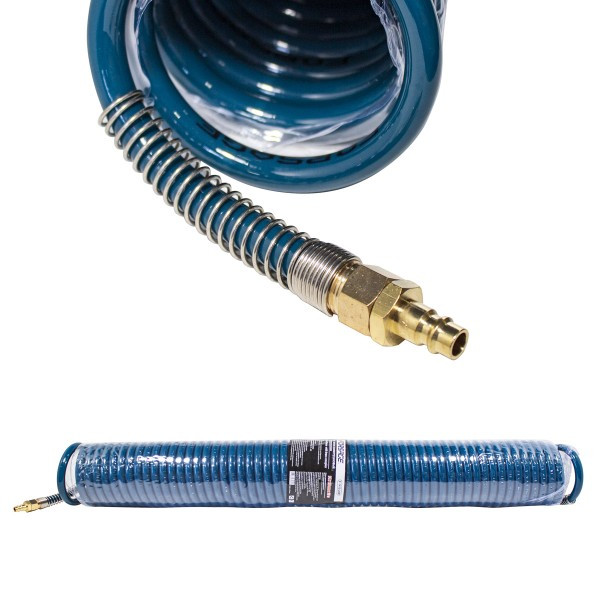 Шланг витой полиуретановый 10мм х 14мм х 20м с быстроразъемами (латунь, максимальное давление - 15bar, рабочая