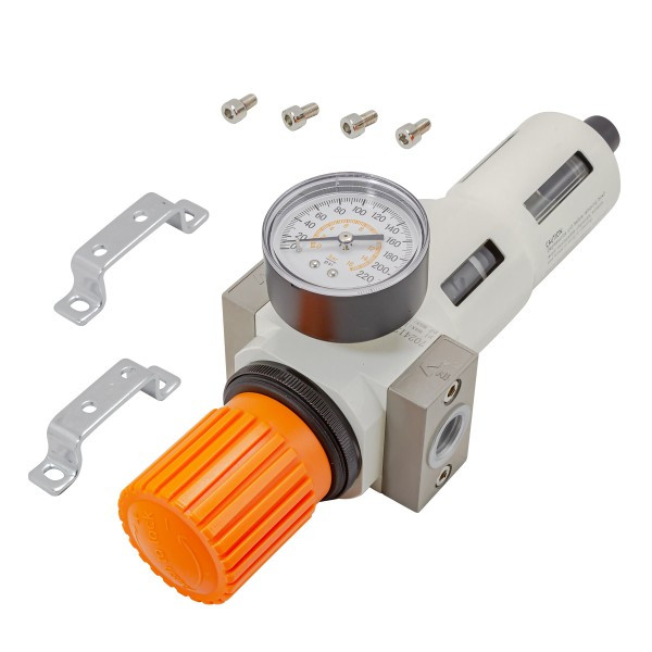 Фильтр-регулятор с индикатором давления для пневмосистемы Profi 1/2 (пропускная способность:2800 л/мин,16bar, - фото 1 - id-p224486979