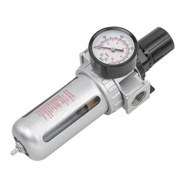 Фильтр-регулятор с индикатором давления для пневмосистем 1/4 (10Мк, 1500 л/мин, 0-10bar,раб. температура - фото 1 - id-p224487117