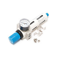 Фильтр-регулятор с индикатором давления для пневмосистемы 1/4 (пропускная способность:1300 л/мин, давление