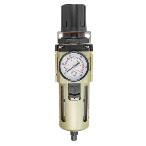 Фильтр-регулятор с индикатором давления для пневмосистем 1/2 (автоматич. слив,10Мк, 4000 л/мин, 0-10bar,раб. - фото 2 - id-p224487309