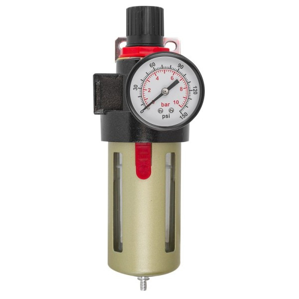Фильтр-регулятор с индикатором давления для пневмосистем 1/4 (10Мк, 1400 л/мин, 0-10bar,раб. температура - фото 2 - id-p224487318