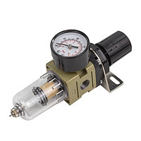 Фильтр-регулятор мини с индикатором давления для пневмосистем 1/4 (10Мк, 550 л/мин, 0-10bar,раб. температура